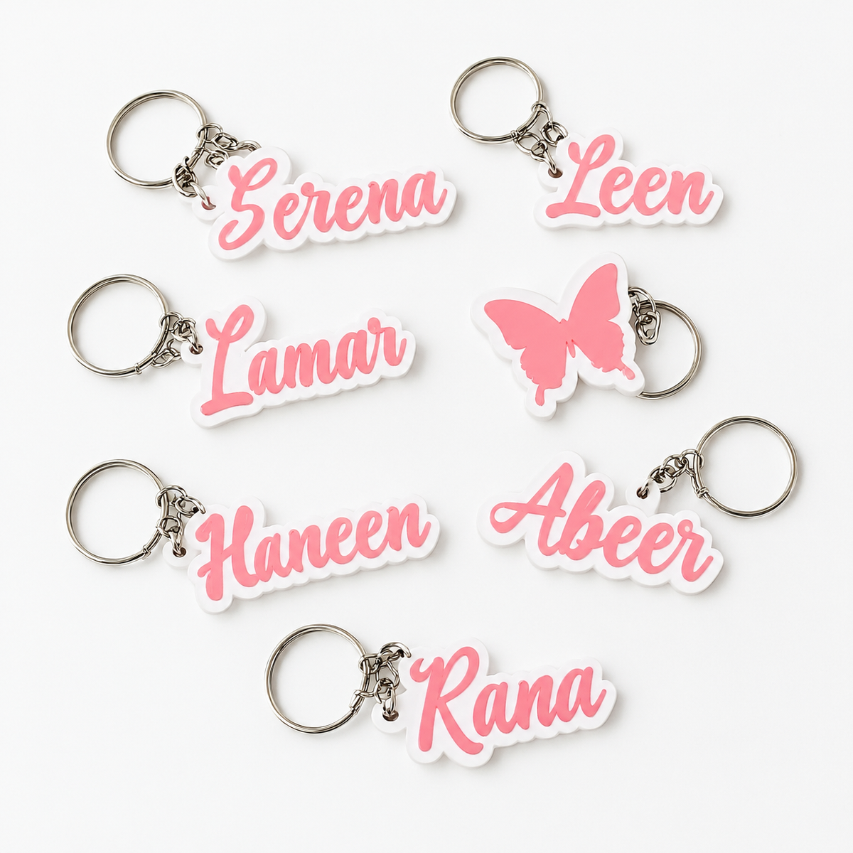 3D Acrylic Name Keychain — Pink